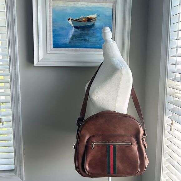 Vintage Handbags - Vintage Interpur Designer Collection Brown Zipper Tote Shoulder Travel Bag